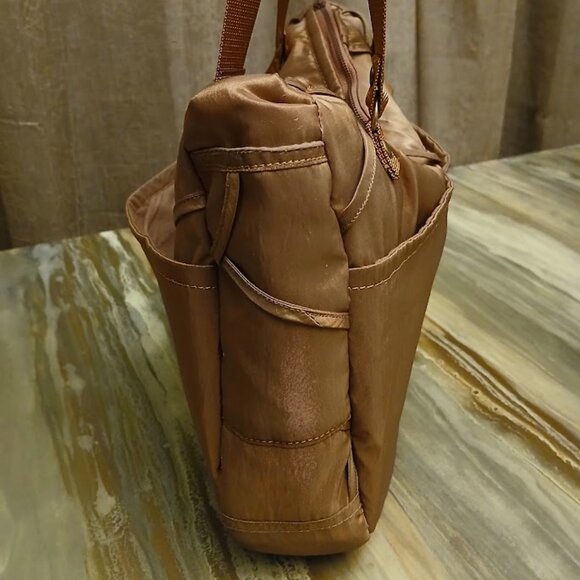 New Shiny Lux Modern Cage Shoulder Bag Purse Brassy Copper Tote Carryall Fashion - Picture 4 of 7